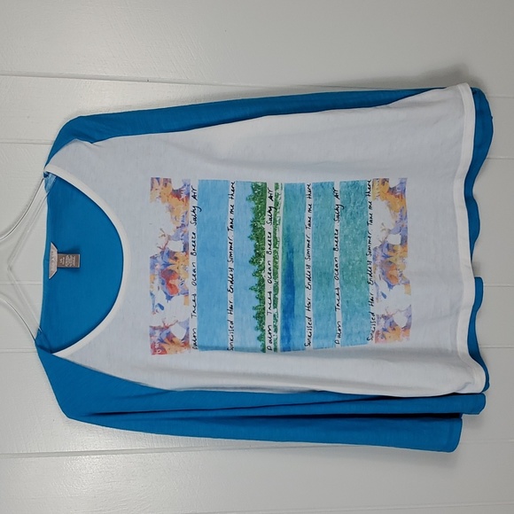 Set Of 2 White Stag Blue Open Flowy Top & Red Open Flowy Light Top Wmns … - Picture 7 of 16